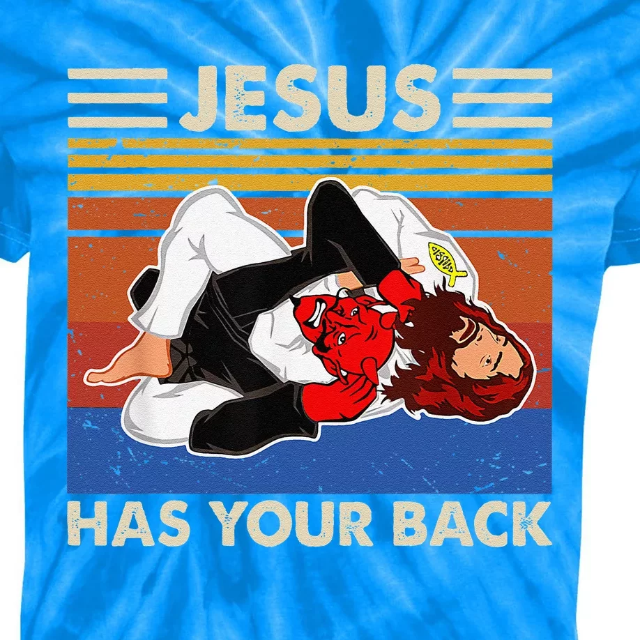 Jiu Jitsu Jesus Has Your Back MMA Brazilian Jiujitsu Kids Tie-Dye T-Shirt