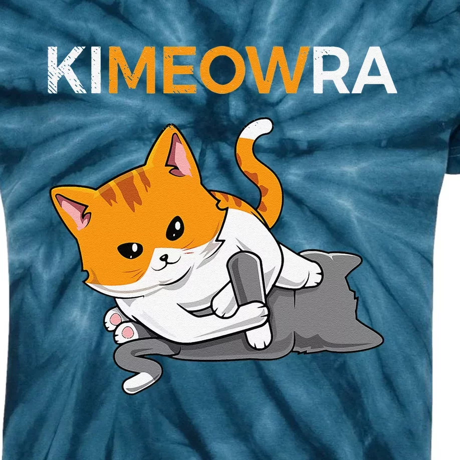 Jiu Jitsu Kimura & Cute Kawaii Cat Funny BJJ Kids Tie-Dye T-Shirt