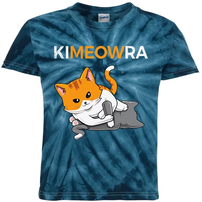 Jiu Jitsu Kimura & Cute Kawaii Cat Funny BJJ Kids Tie-Dye T-Shirt