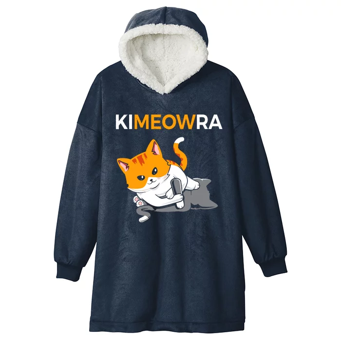 Jiu Jitsu Kimura Cute Kawaii Cat Funny BJJ Hooded Wearable Blanket