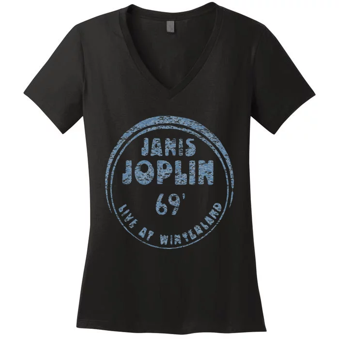 J.Anis Joplin Live At Winterland 1969 Women's V-Neck T-Shirt