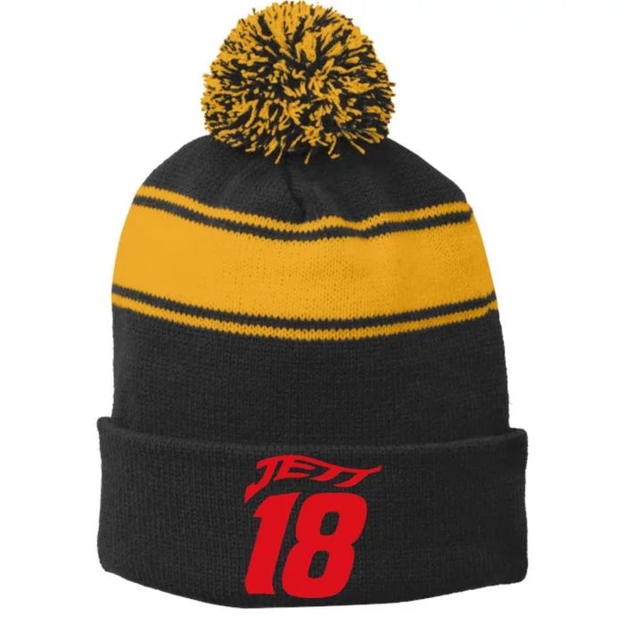 Jett Jl18 Lawrence Stripe Pom Pom Beanie