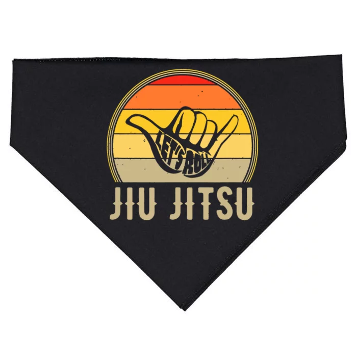 Jiu Jitsu Lets Roll Hand Sign Funny USA-Made Doggie Bandana