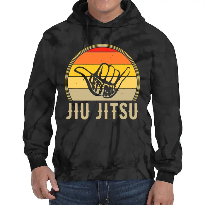 Jiu Jitsu Lets Roll Hand Sign Funny Tie Dye Hoodie