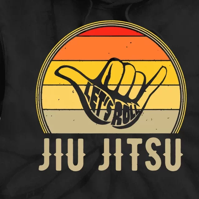 Jiu Jitsu Lets Roll Hand Sign Funny Tie Dye Hoodie