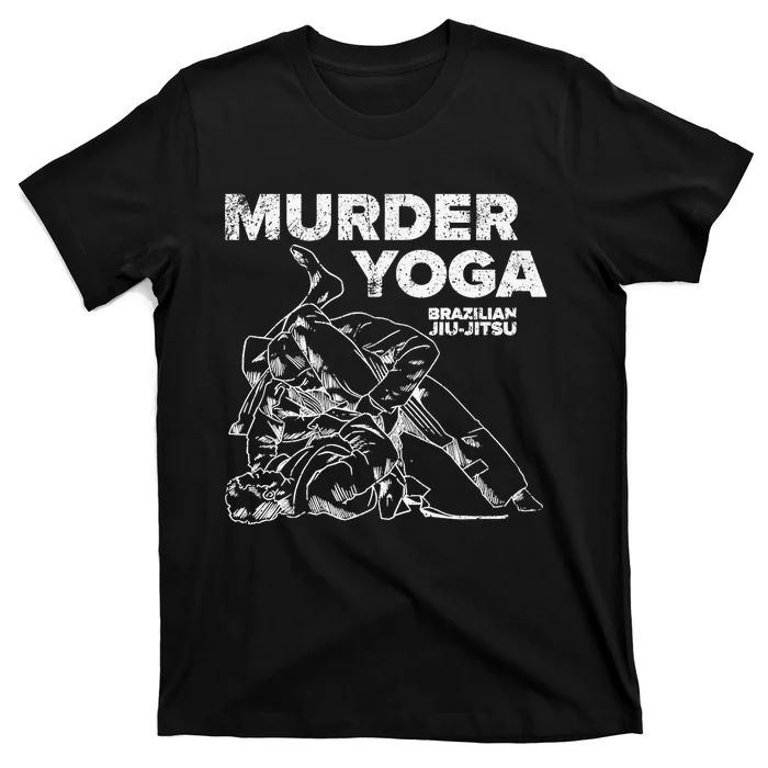 Jiu Jitsu Murder Yoga Vintage Sunset Funny Brazilian T-Shirt