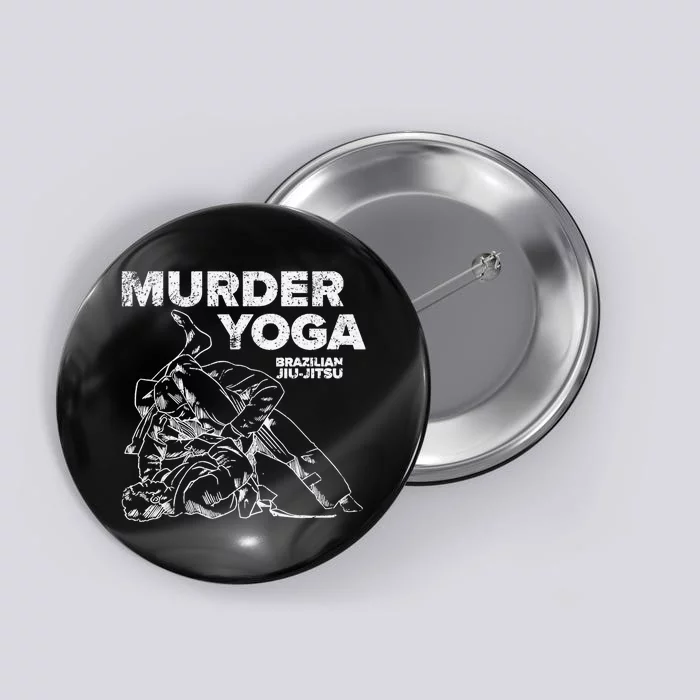 Jiu Jitsu Murder Yoga Vintage Sunset Funny Brazilian Button