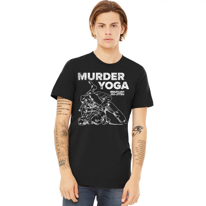 Jiu Jitsu Murder Yoga Vintage Sunset Funny Brazilian Premium T-Shirt