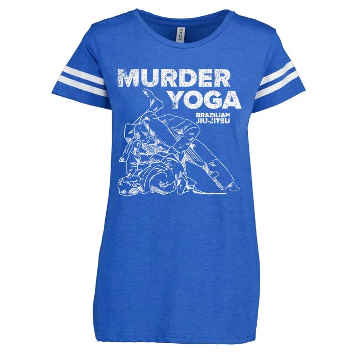 Jiu Jitsu Murder Yoga Vintage Sunset Funny Brazilian Enza Ladies Jersey Football T-Shirt