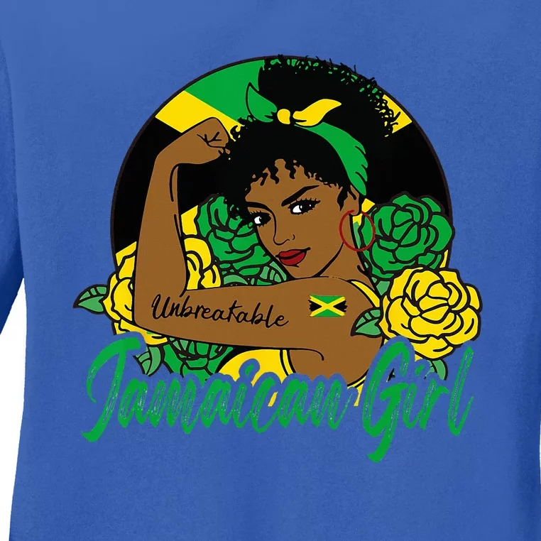 Jamaica Jamaican Mujer Jamaican Flag Ladies Long Sleeve Shirt