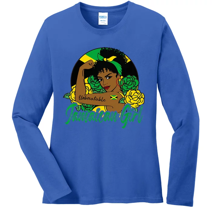 Jamaica Jamaican Mujer Jamaican Flag Ladies Long Sleeve Shirt