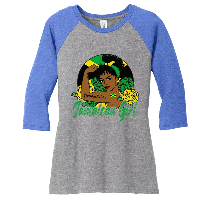 Jamaica Jamaican Mujer Jamaican Flag Women's Tri-Blend 3/4-Sleeve Raglan Shirt