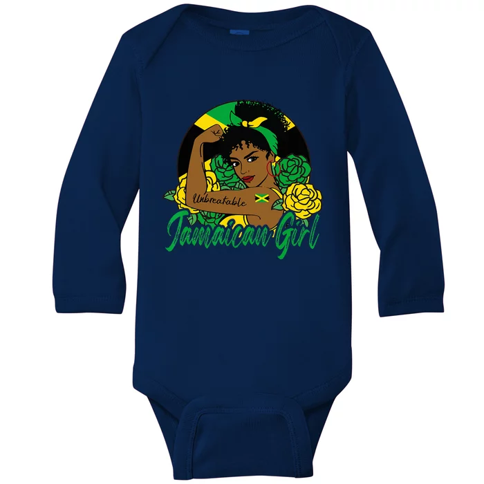 Jamaica Jamaican Mujer Jamaican Flag Baby Long Sleeve Bodysuit