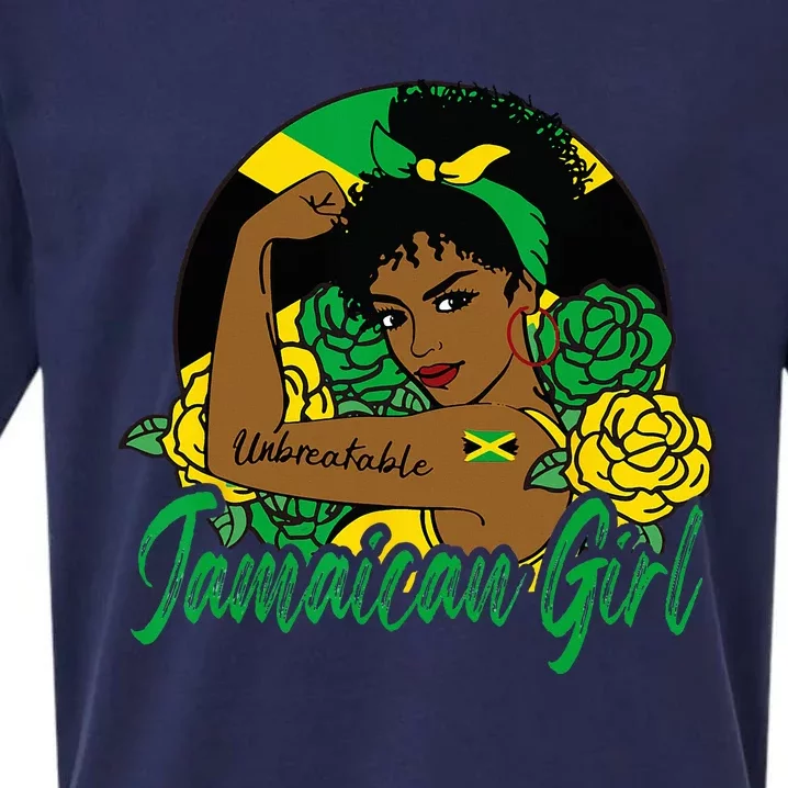 Jamaica Jamaican Mujer Jamaican Flag Sueded Cloud Jersey T-Shirt