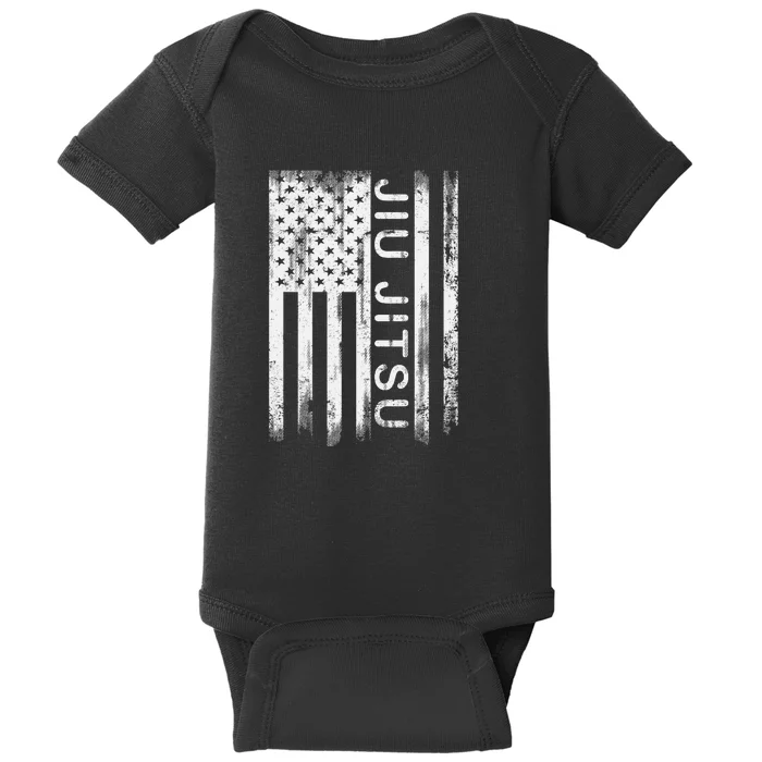 Jiu Jitsu Martial Arts American Flag Baby Bodysuit