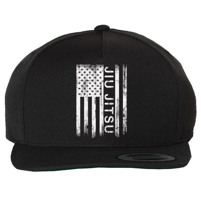 Jiu Jitsu Martial Arts American Flag Wool Snapback Cap