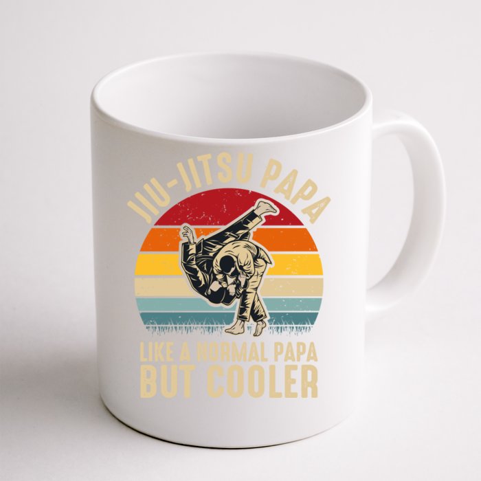 Jiu Jitsu Papa Like A Normal Papa But Cooler Funny Dad Gifts Retro Plus Size Front & Back Coffee Mug