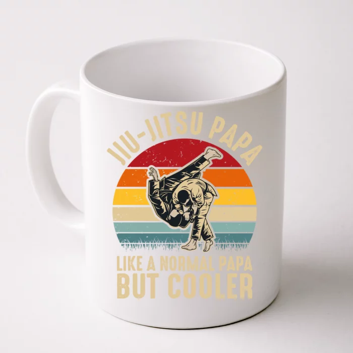 Jiu Jitsu Papa Like A Normal Papa But Cooler Funny Dad Gifts Retro Plus Size Front & Back Coffee Mug