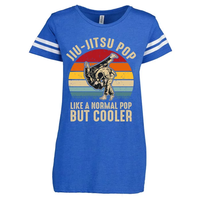 Jiu Jitsu Pop Like A Normal Pop But Cooler Funny Dad Gifts Retro Plus Size Enza Ladies Jersey Football T-Shirt