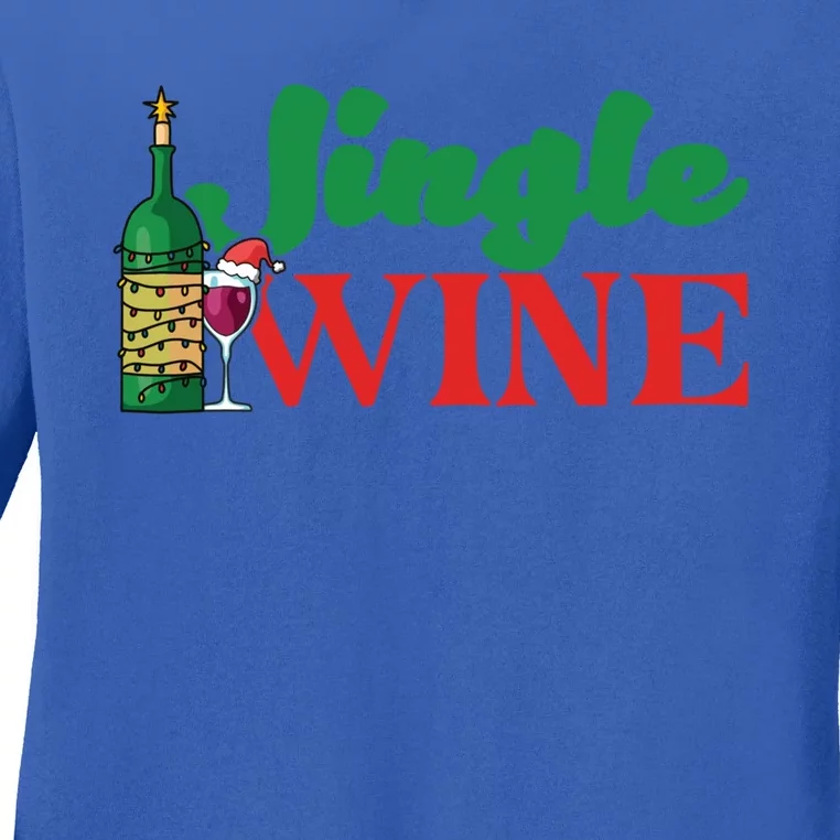 Jingle Juice Red Wine Great Gift Merry Christmas Funny Xmas Gift Ladies Long Sleeve Shirt