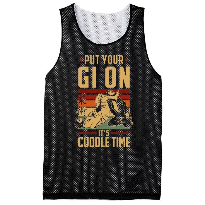 Jiu Jitsu Retro Vintage Put Your Gi On ItS Cuddle Time Mesh Reversible Basketball Jersey Tank