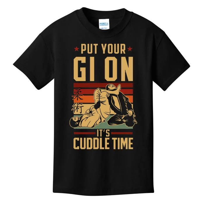 Jiu Jitsu Retro Vintage Put Your Gi On ItS Cuddle Time Kids T-Shirt