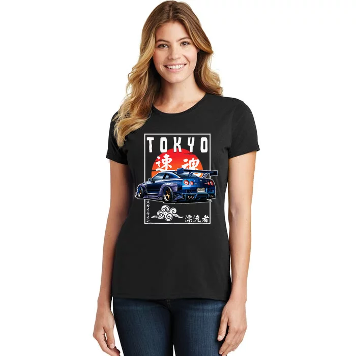 Jdm Japanese Streetwear Tokyo R34 Car Drift Car Lovers Women's T-Shirt