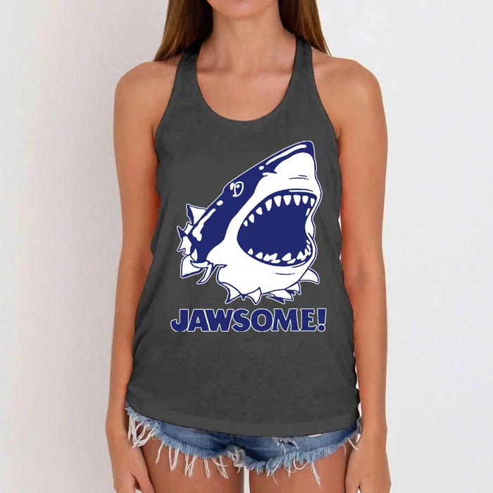 Jawsome Jaws Shark Women's Knotted Racerback Tank