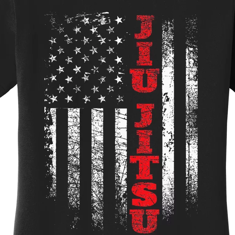 Jiu Jitsu USA American Flag Martial Arts Ground Fighting Women's T-Shirt