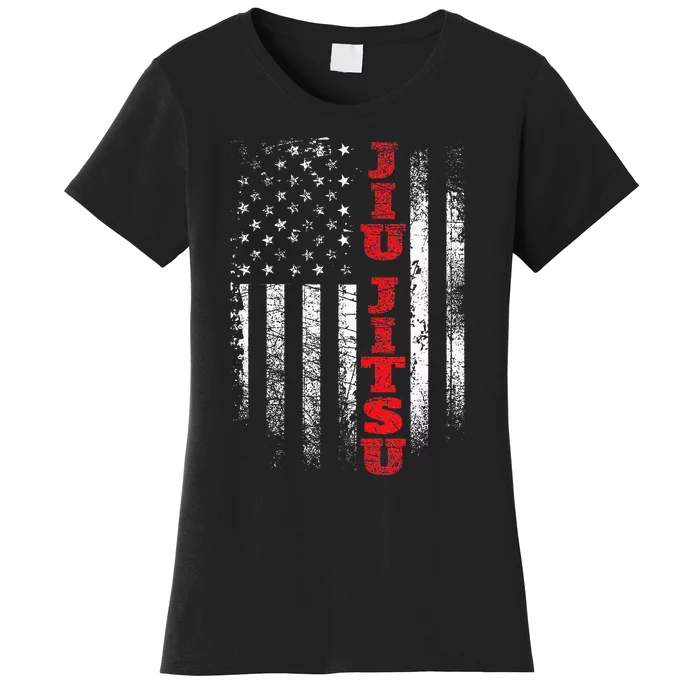 Jiu Jitsu USA American Flag Martial Arts Ground Fighting Women's T-Shirt