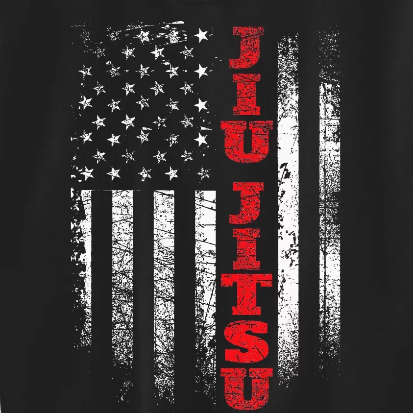 Jiu Jitsu USA American Flag Martial Arts Ground Fighting Kids Sweatshirt