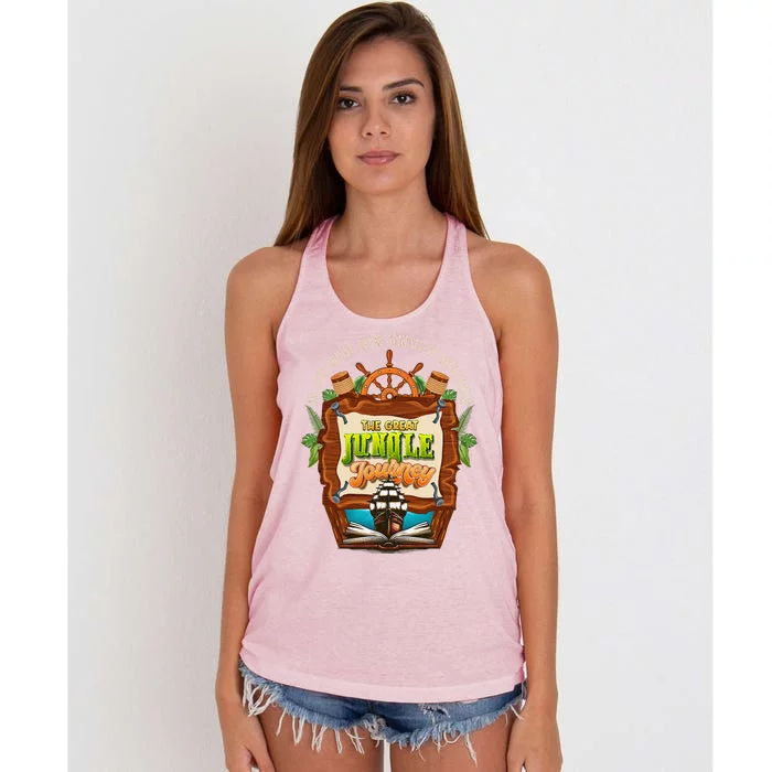 Jungle Journey Vbs 2024 Vacation Bible School Summer Camp Women's Knotted Racerback Tank