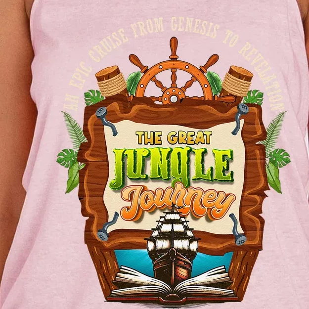 Jungle Journey Vbs 2024 Vacation Bible School Summer Camp Women's Knotted Racerback Tank