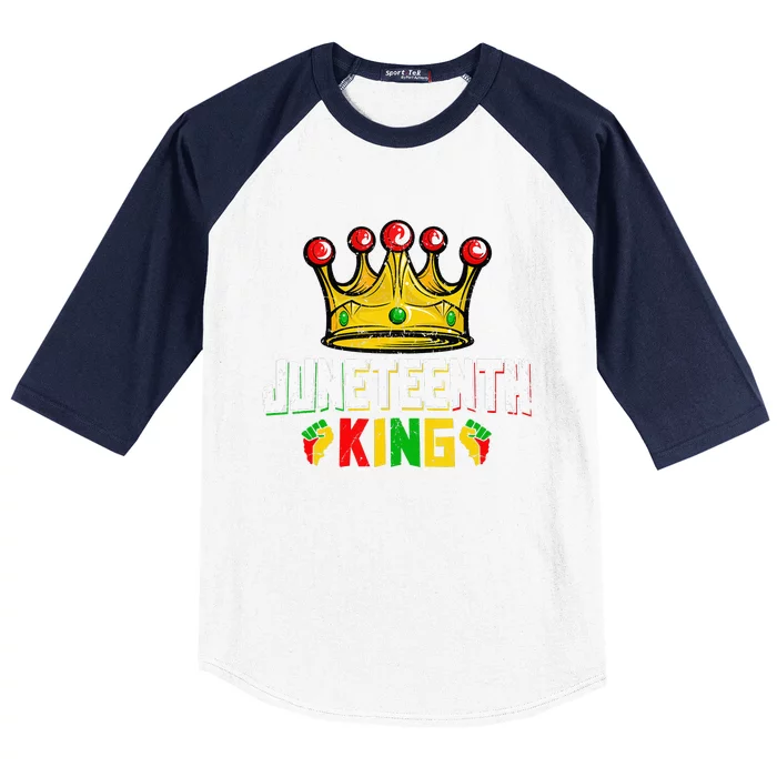 Juneteenth King Afro African Black History Month Baseball Sleeve Shirt