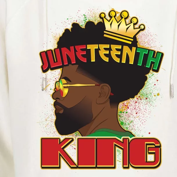 Juneteenth King Black African American Man Afro Womens Funnel Neck Pullover Hood