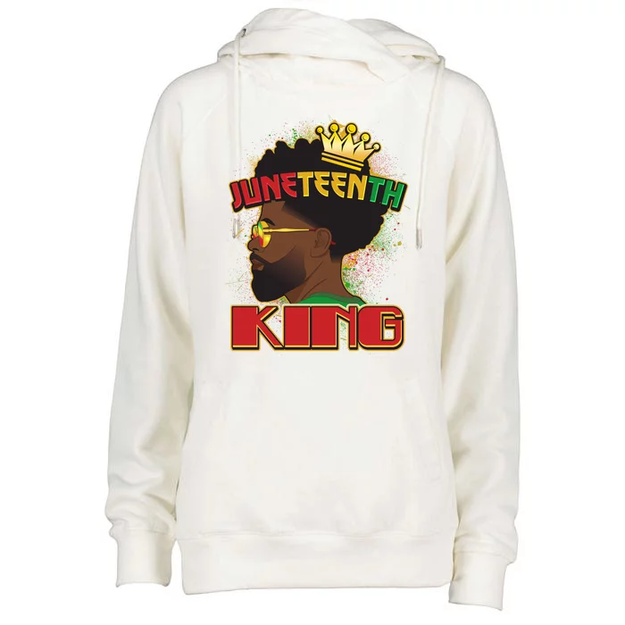 Juneteenth King Black African American Man Afro Womens Funnel Neck Pullover Hood