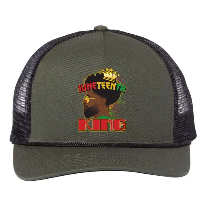 Juneteenth King Black African American Man Afro Retro Rope Trucker Hat Cap