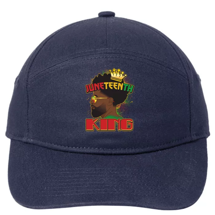 Juneteenth King Black African American Man Afro 7-Panel Snapback Hat