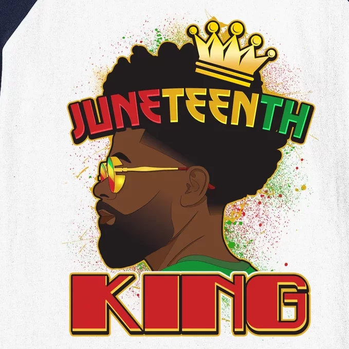 Juneteenth King Black African American Man Afro Baseball Sleeve Shirt