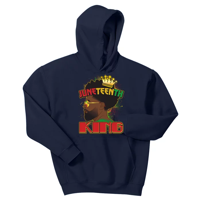 Juneteenth King Black African American Man Afro Kids Hoodie