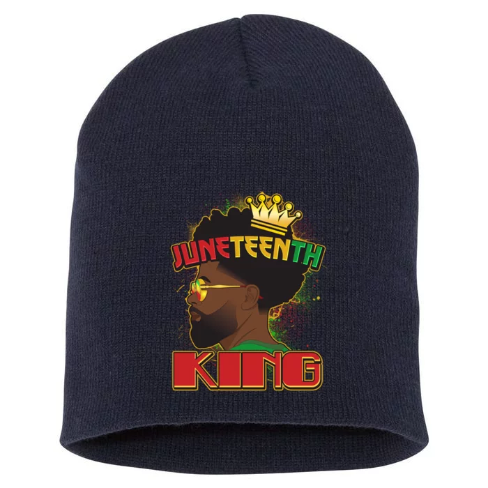 Juneteenth King Black African American Man Afro Short Acrylic Beanie