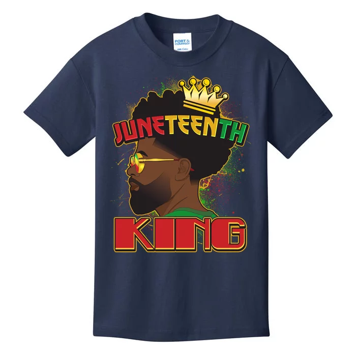 Juneteenth King Black African American Man Afro Kids T-Shirt