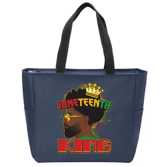 Juneteenth King Black African American Man Afro Zip Tote Bag