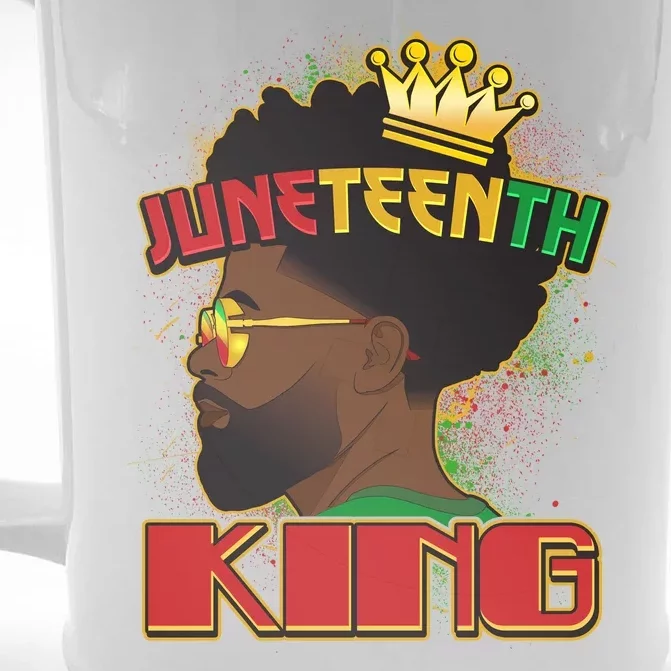 Juneteenth King Black African American Man Afro Front & Back Beer Stein