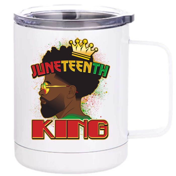 Juneteenth King Black African American Man Afro Front & Back 12oz Stainless Steel Tumbler Cup