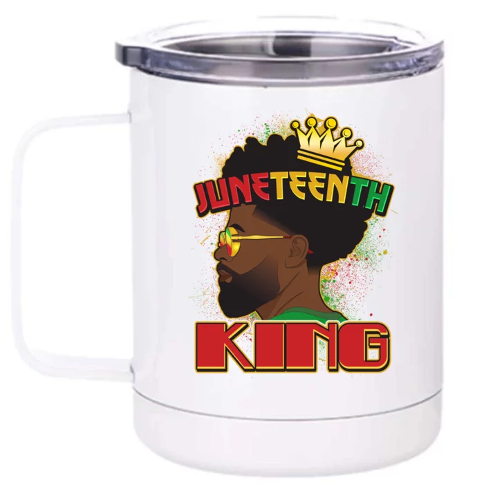 Juneteenth King Black African American Man Afro Front & Back 12oz Stainless Steel Tumbler Cup