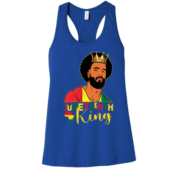 Juneteenth King Black Freedom Melanin Pride African Funny Gift Women's Racerback Tank