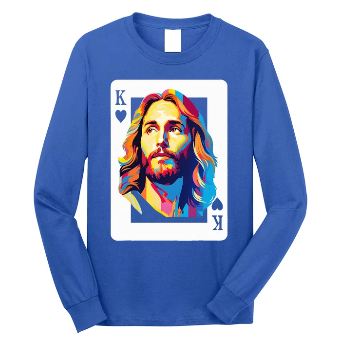 Jesus King Card Christian Long Sleeve Shirt