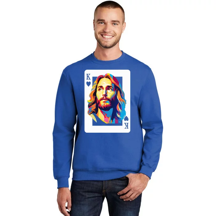 Jesus King Card Christian Tall Sweatshirt