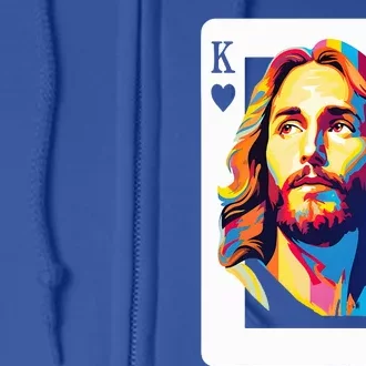 Jesus King Card Christian Full Zip Hoodie